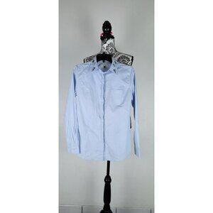 ANN TAYLOR  LOFT Blouse Shirt Women's Sz Small Blue Light Softener Sequin